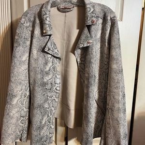 Philosophy jacket faux leather snake print